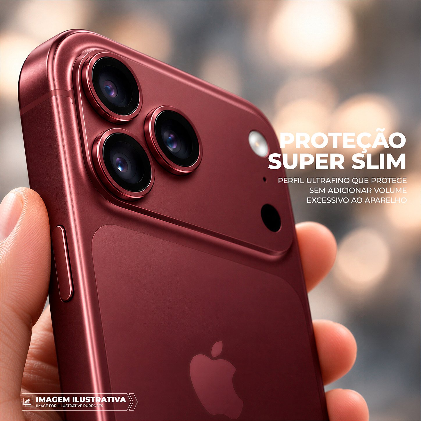 Protetor de Lente Dinamic Slim para iPhone 18 Pro / 18 Pro Max - Bordô - Gshield - foto 3