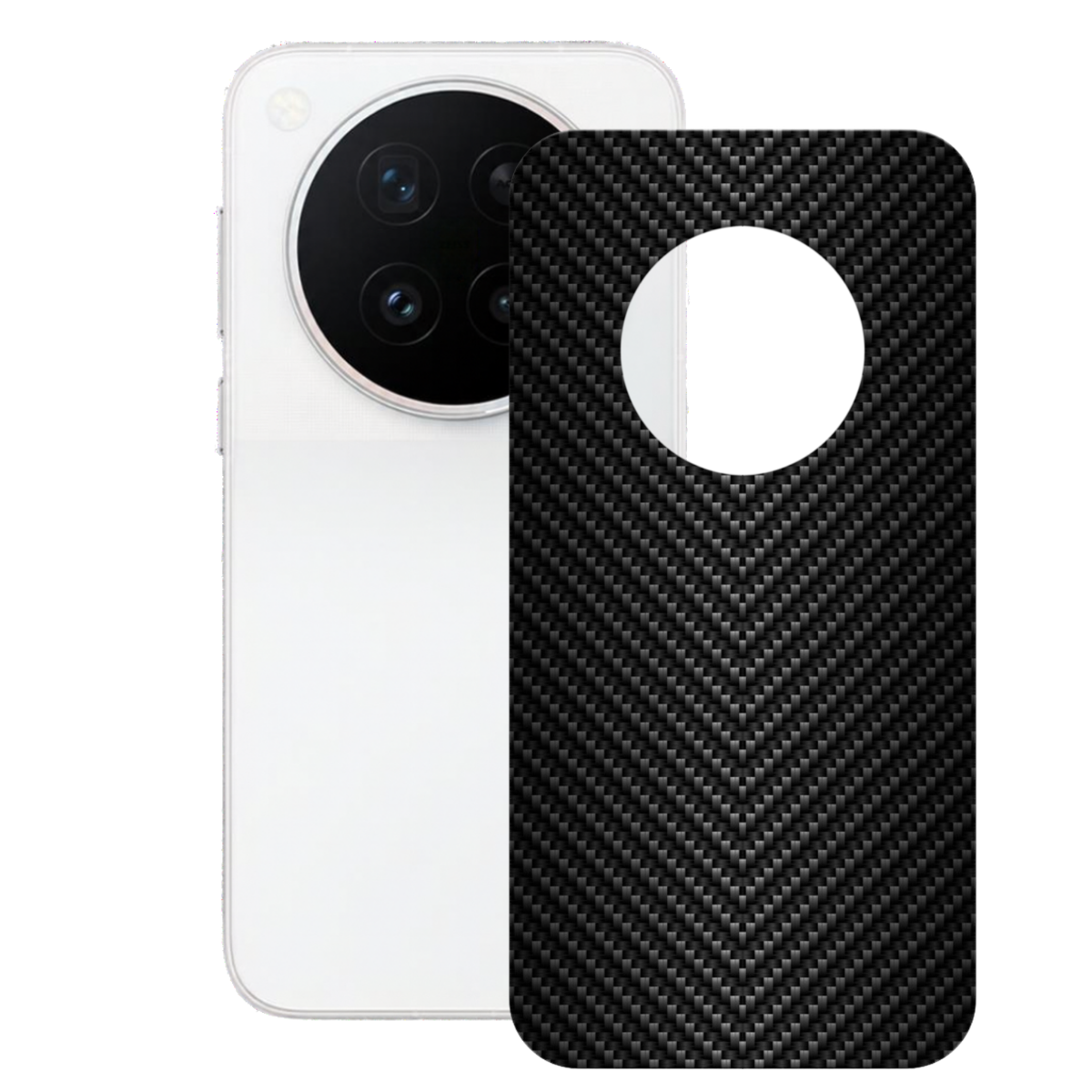 Película para Vivo X500 Pro - Traseira de Fibra de Carbono Preta - Gshield