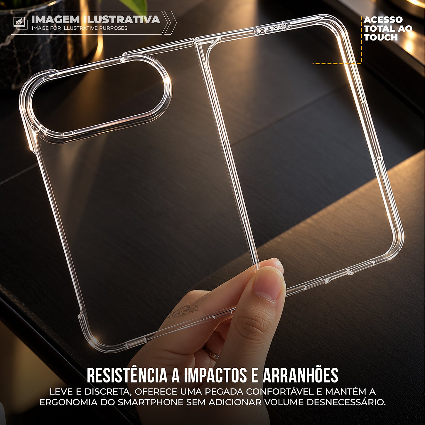 Capa Transparente Slim com Proteção Anti-impacto e Visual Cristalino - iPhone Duo - Antishock - foto 3