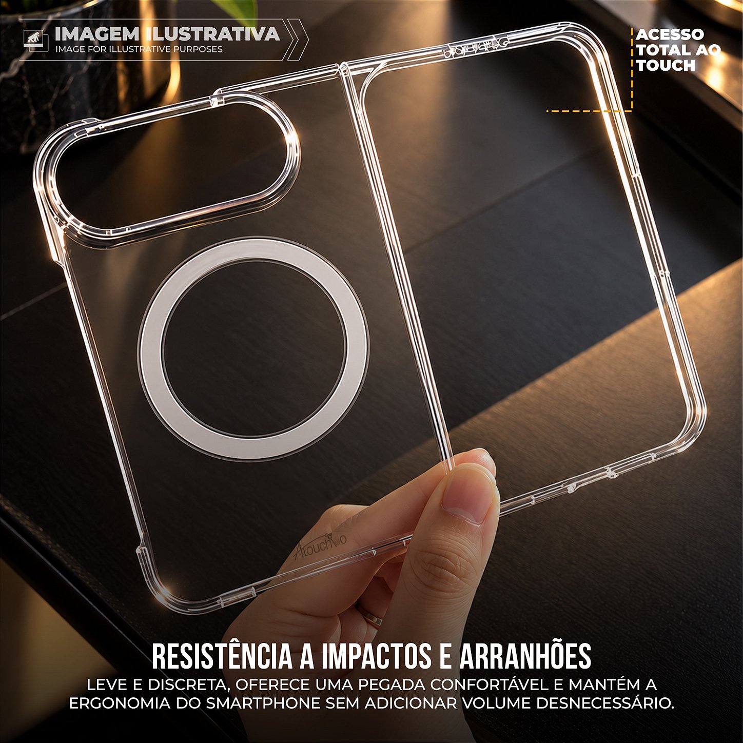 Capa Transparente Slim Anti-impacto com Visual Cristalino e Magsafe Integrado - iPhone Duo - Antishock - foto 4