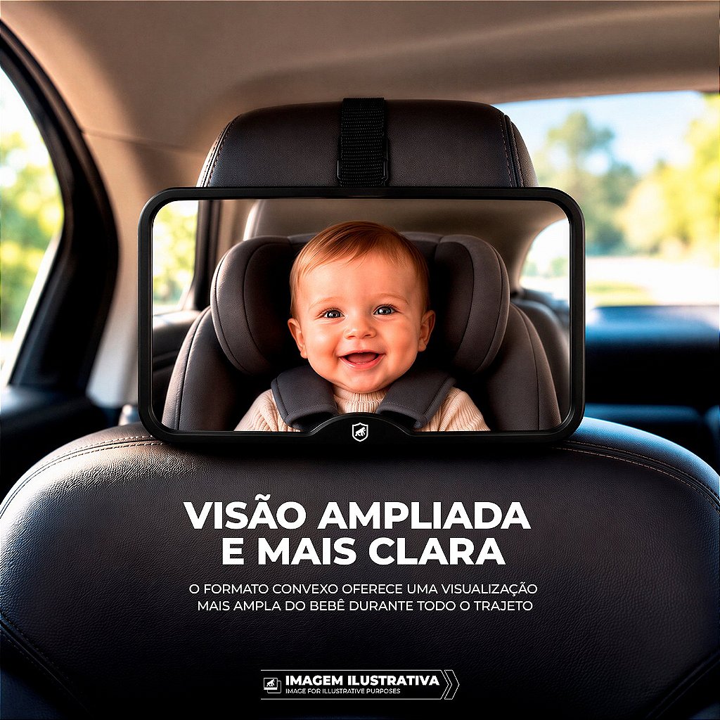Kit Retrovisor Infantil Flex Baby View + Suporte Veicular para Banco Traseiro com Rotação 360° Survivor - Gshield - foto 4