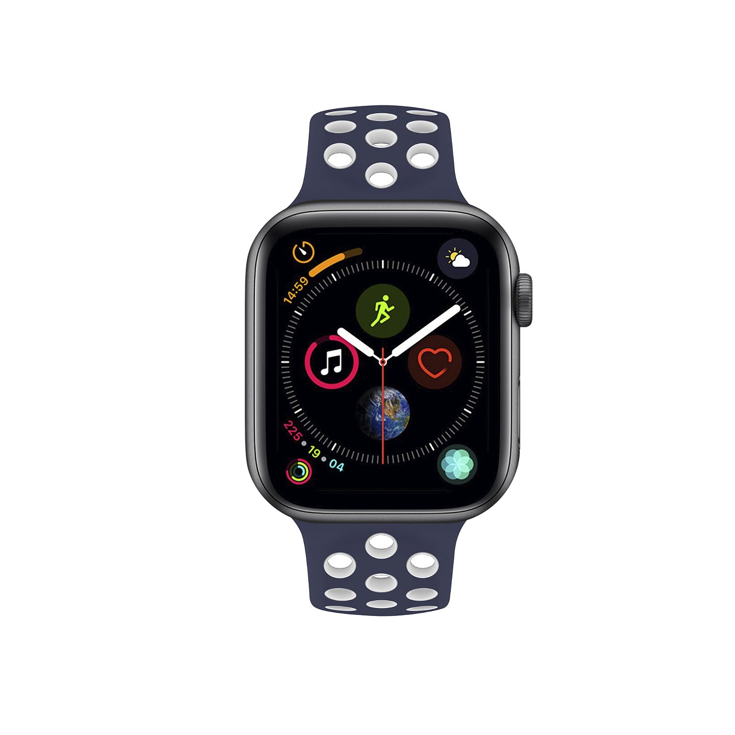 Pulseira para Apple Watch 42 / 44 / 45MM Armor Running - Azul escuro e branco - Gshield