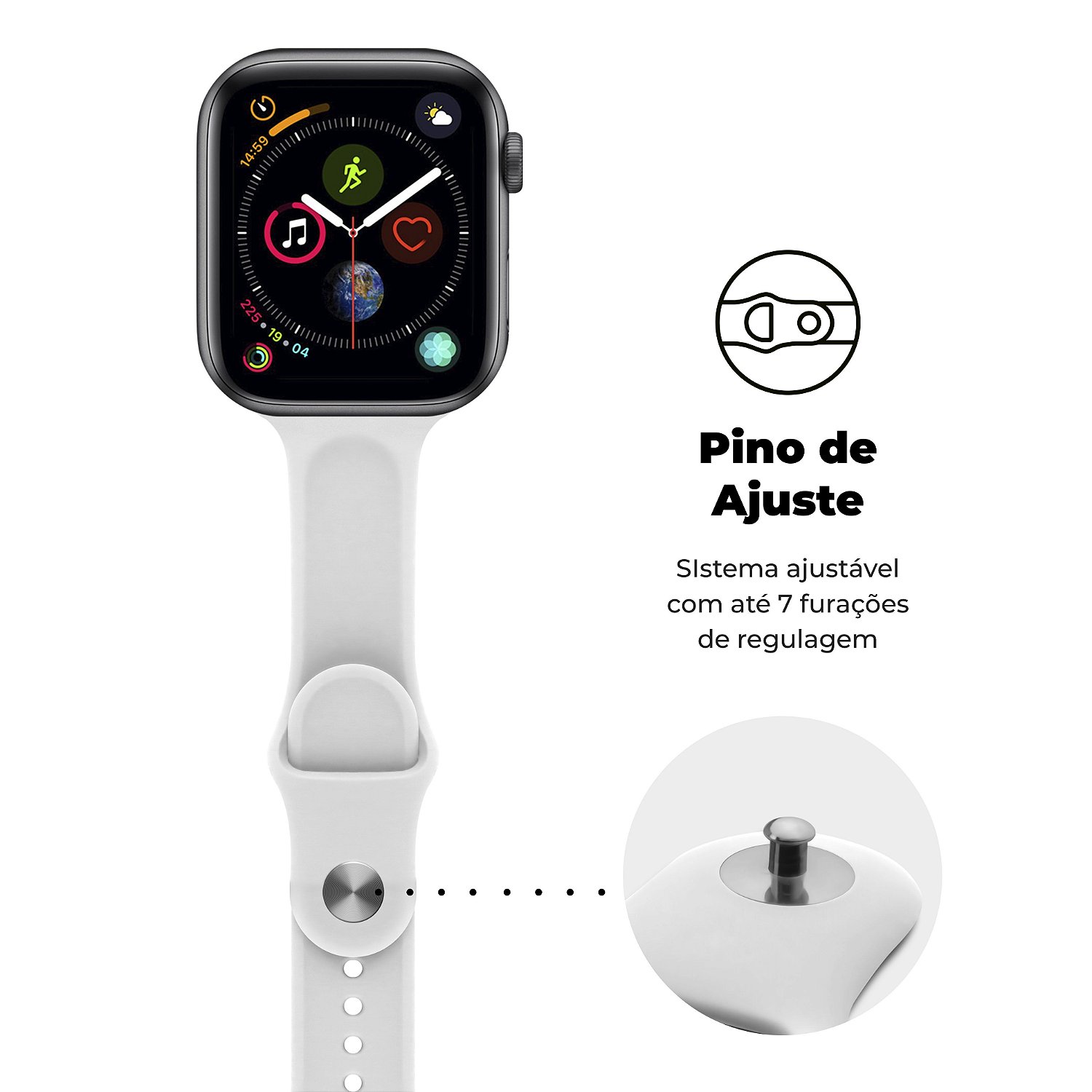 Pulseira para Apple Watch 42 / 44 / 45MM Ultra Fit - Branco - Gshield