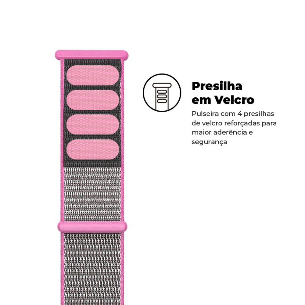 Pulseira para Apple Watch 42 / 44 / 45 / 49MM Ballistic - Rosa - Gshield