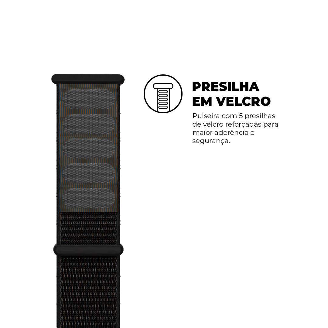 Pulseira para Apple Watch 42 / 44 / 45 / 49 MM Ballistic - Preta - Gshield