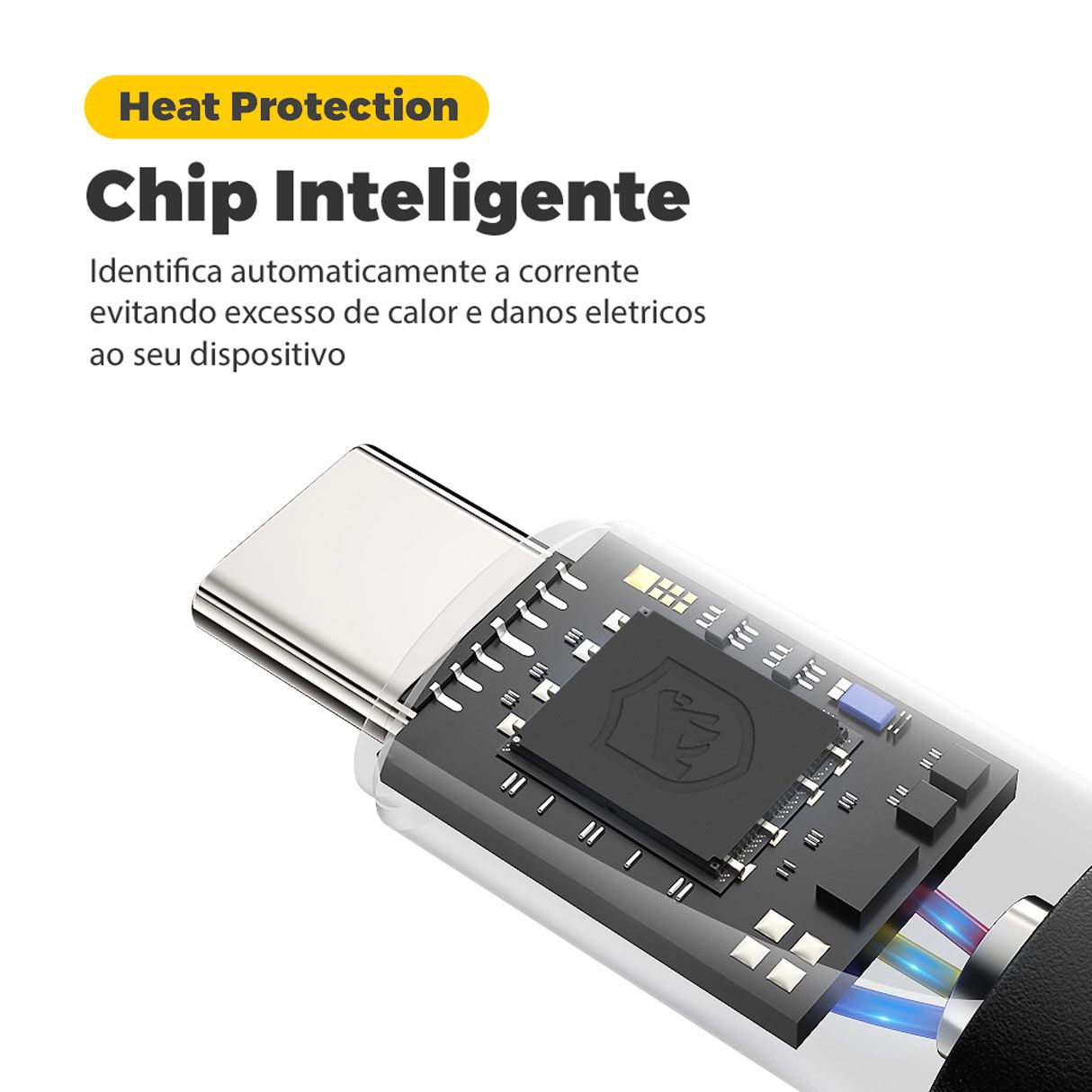 Cabo Dual Shock Micro Usb V8 - Branco - 1,2m - Gshield