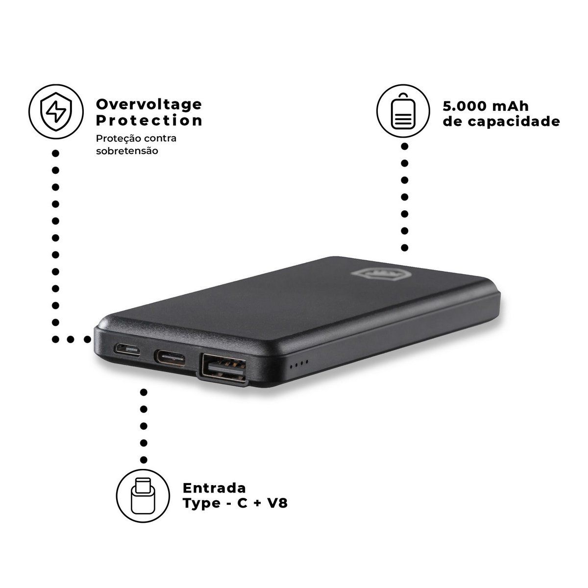 Carregador Portátil Powerfit - 5.000mAh - Gshield - foto 3