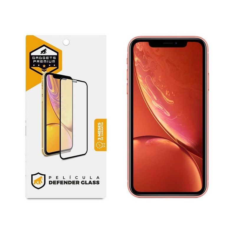 Película para iPhone XR - Defender Glass Preta - Gshield