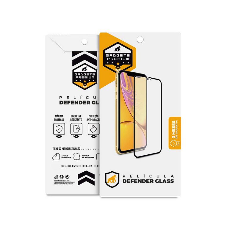 Película para Xiaomi Mi 9 - Defender Glass Preta - Gshield