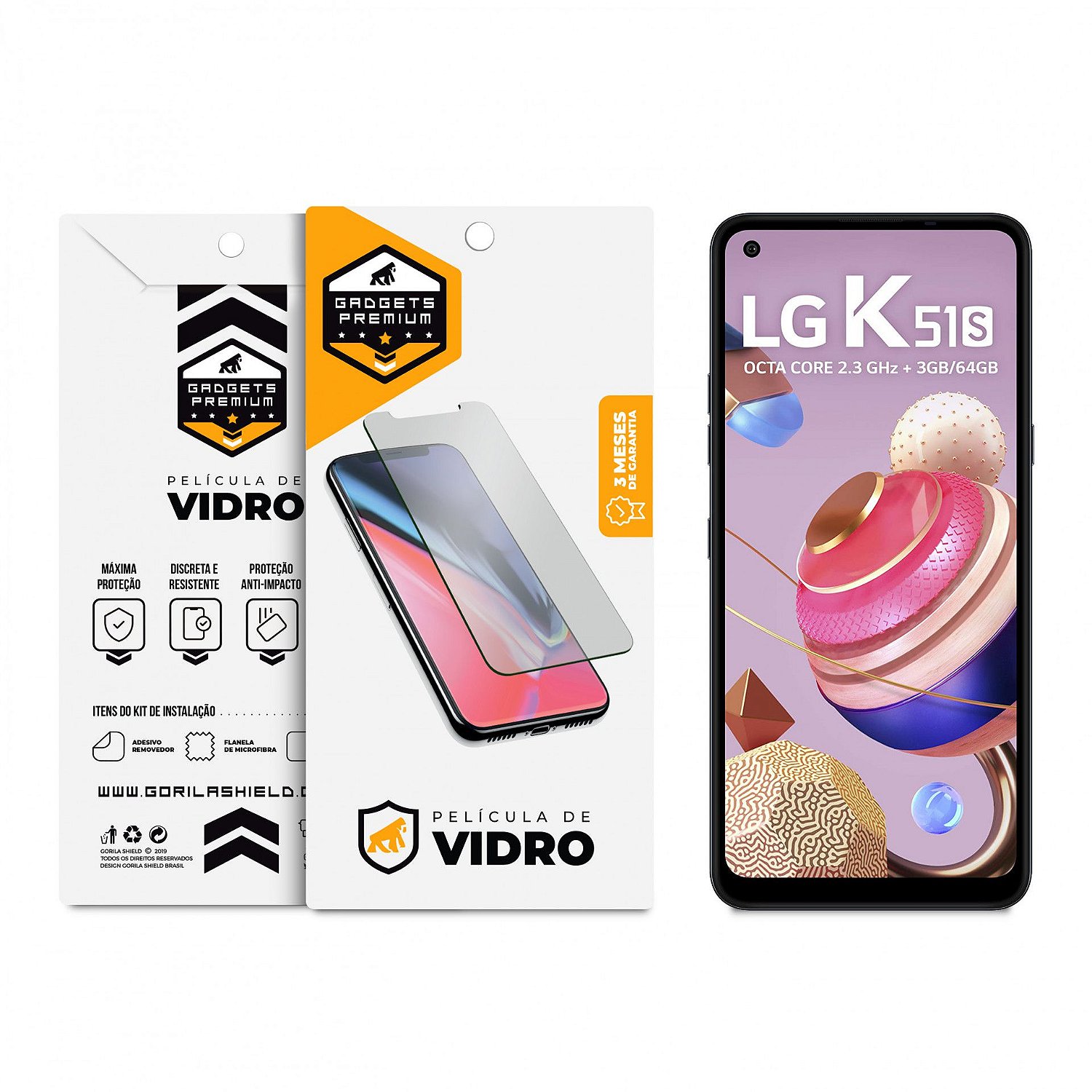 Película para LG K51S - Vidro Dupla - Gshield