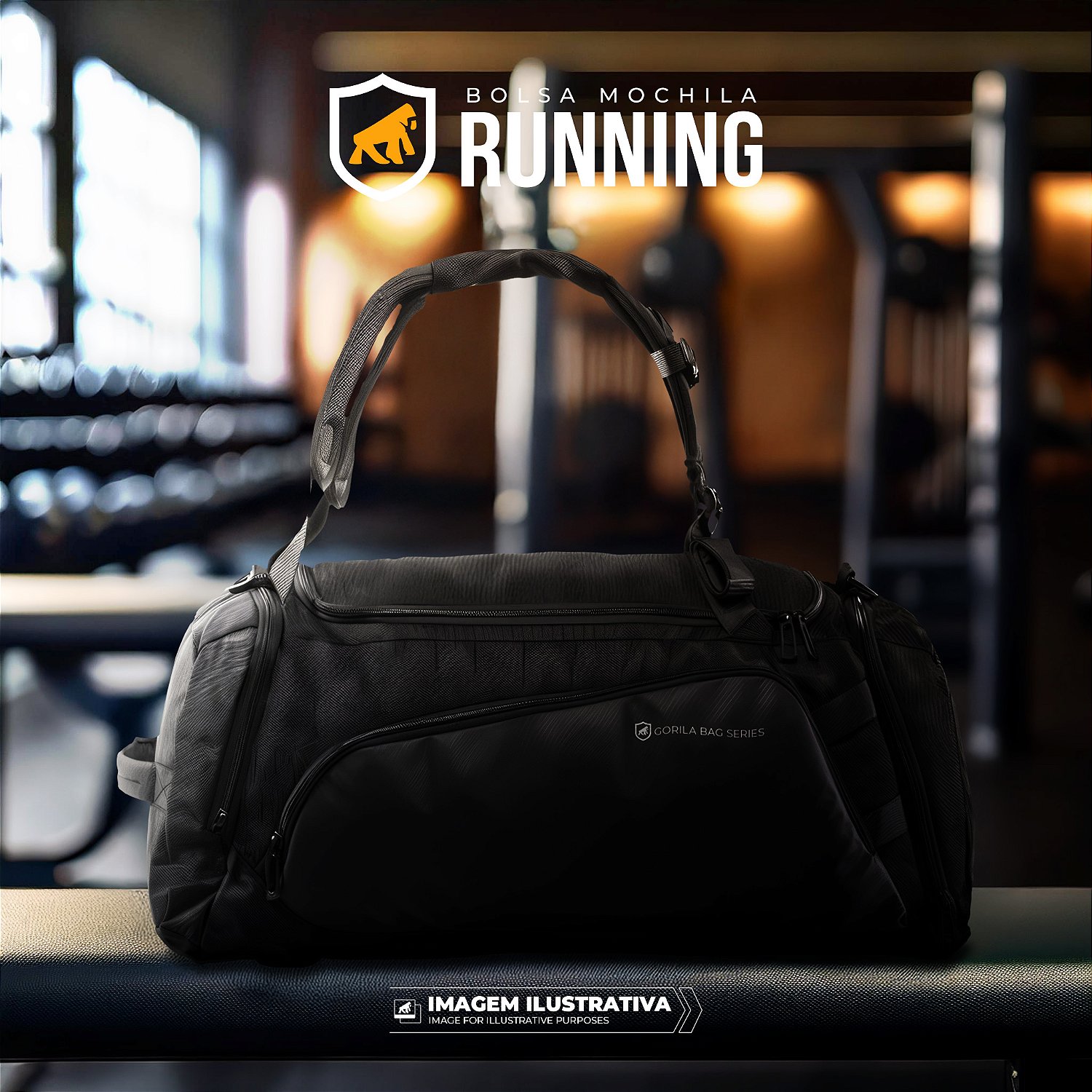 Bolsa de Academia Fitness Mala de Viagem - Mochila Running - Gshield