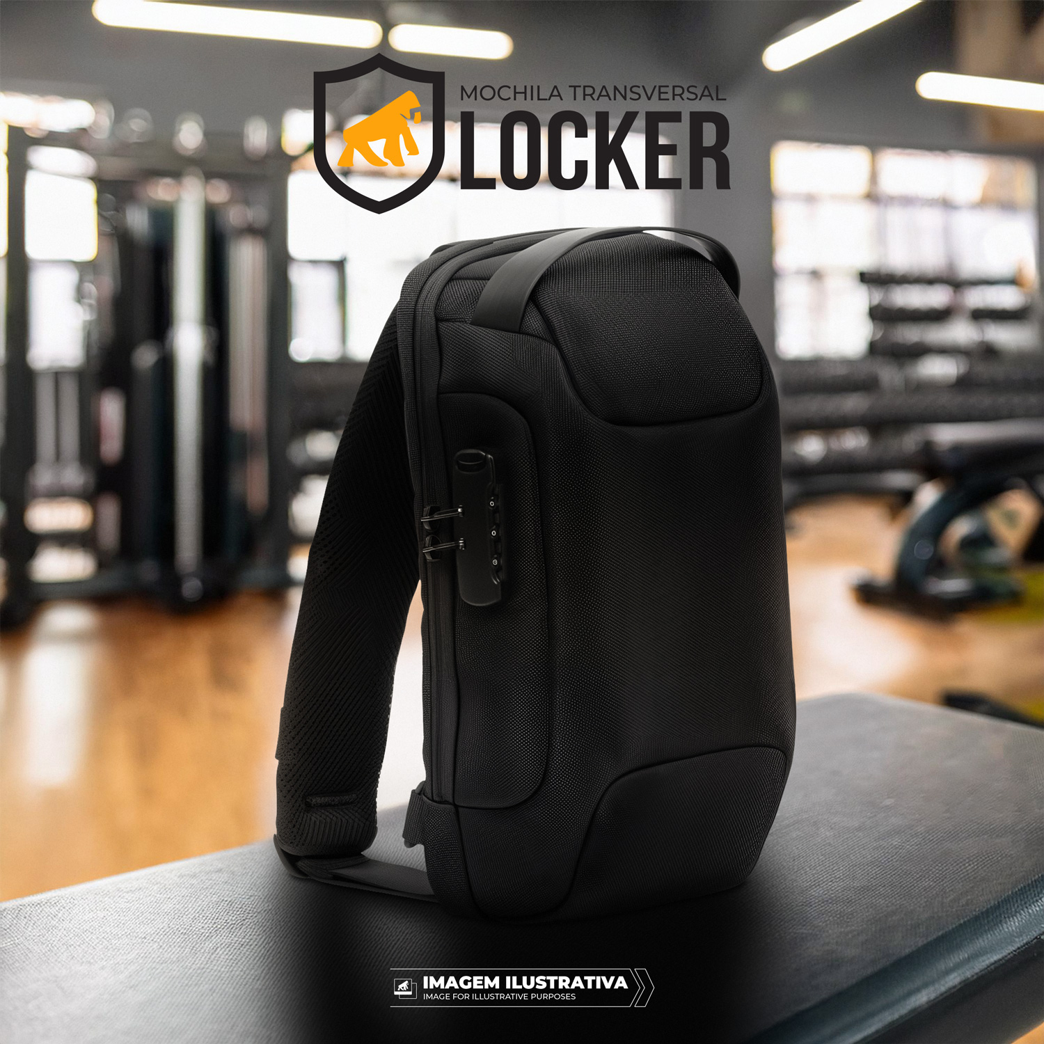 Mochila Transversal de ombro Locker - com antifurto - Gshield - foto 6
