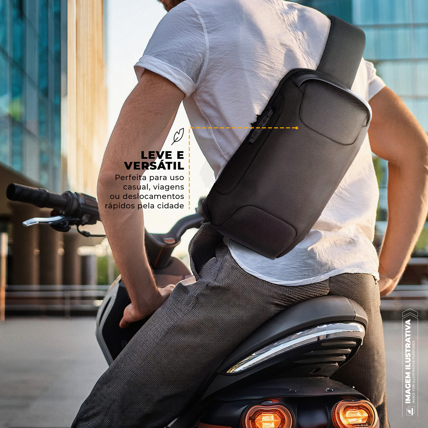 Mochila Transversal de ombro Locker - com antifurto - Gshield - foto 4