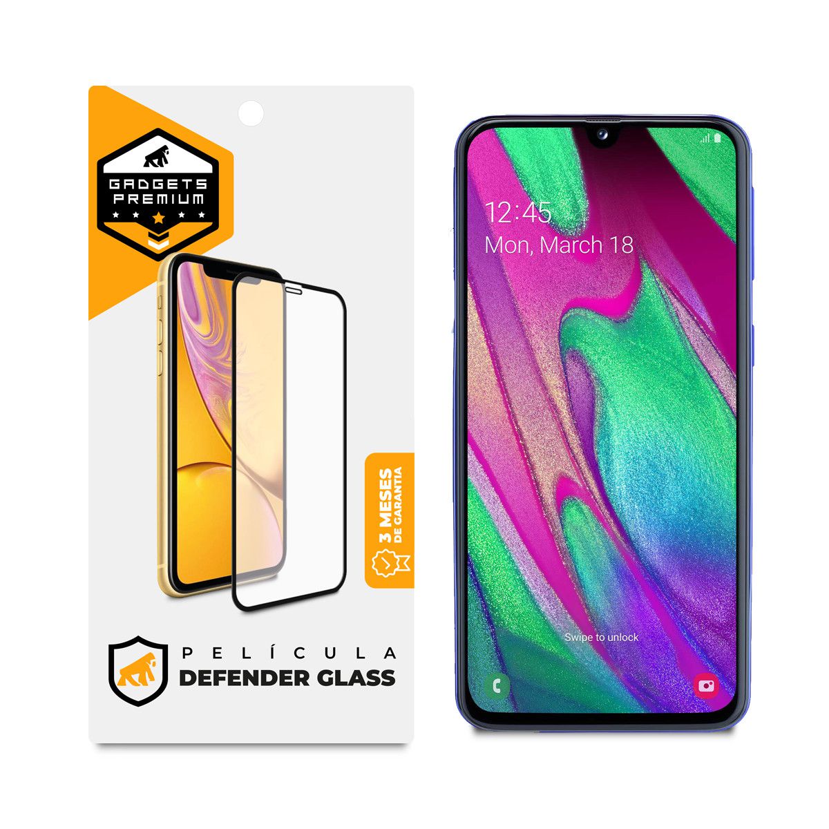 Película para Samsung Galaxy A40S - Defender Glass Preta - Gshield