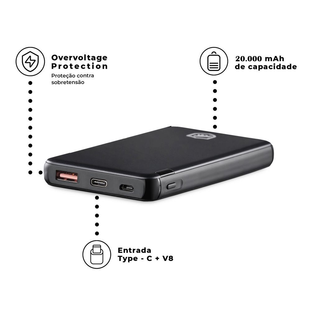 Carregador Portátil Powerfast - 20.000mAh - Gshield - foto 2