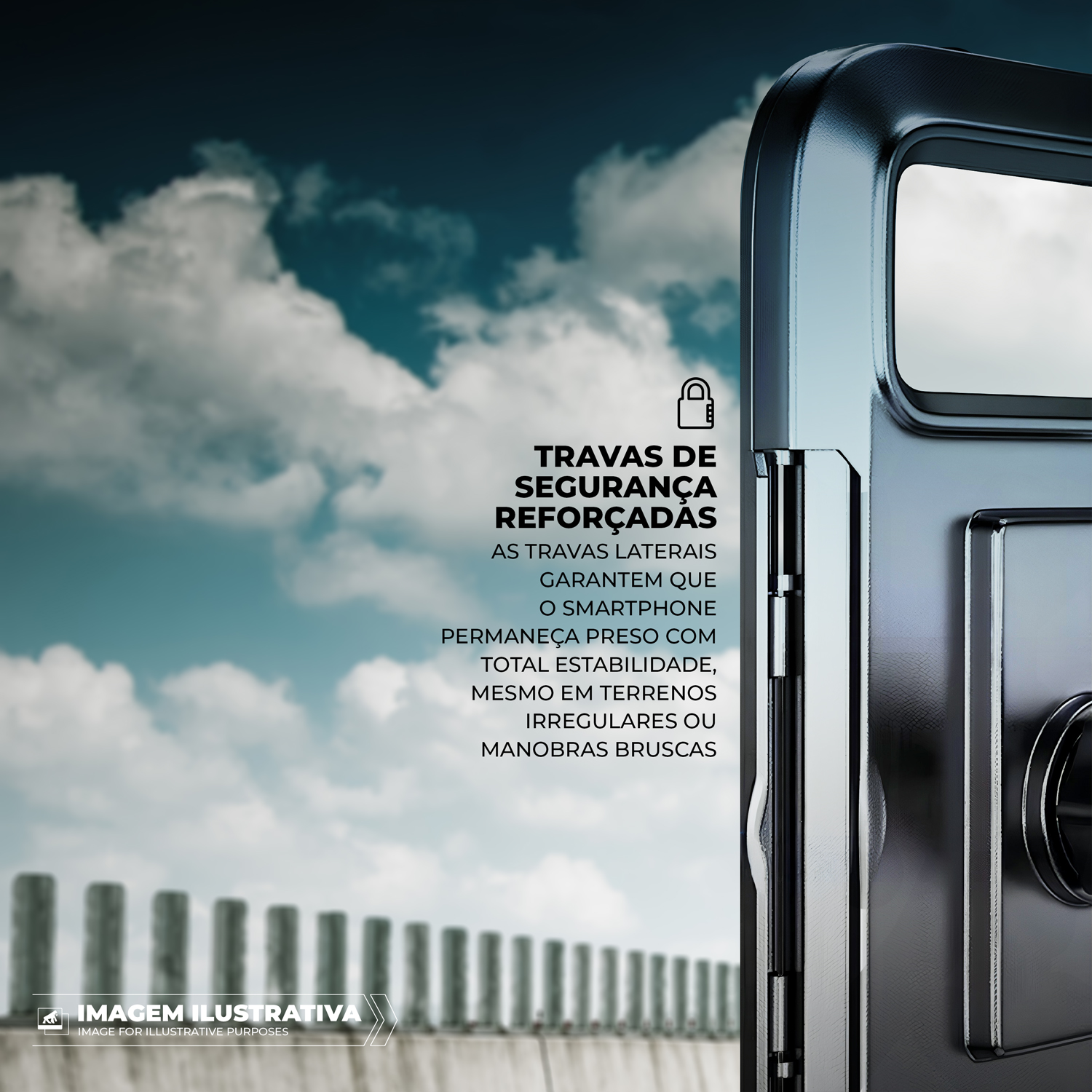 Suporte para Moto, Bicicleta, Bike - à prova d'água e com rotação 360º - Dual Tech - Pequenos Defeitos -Gshield - foto 6