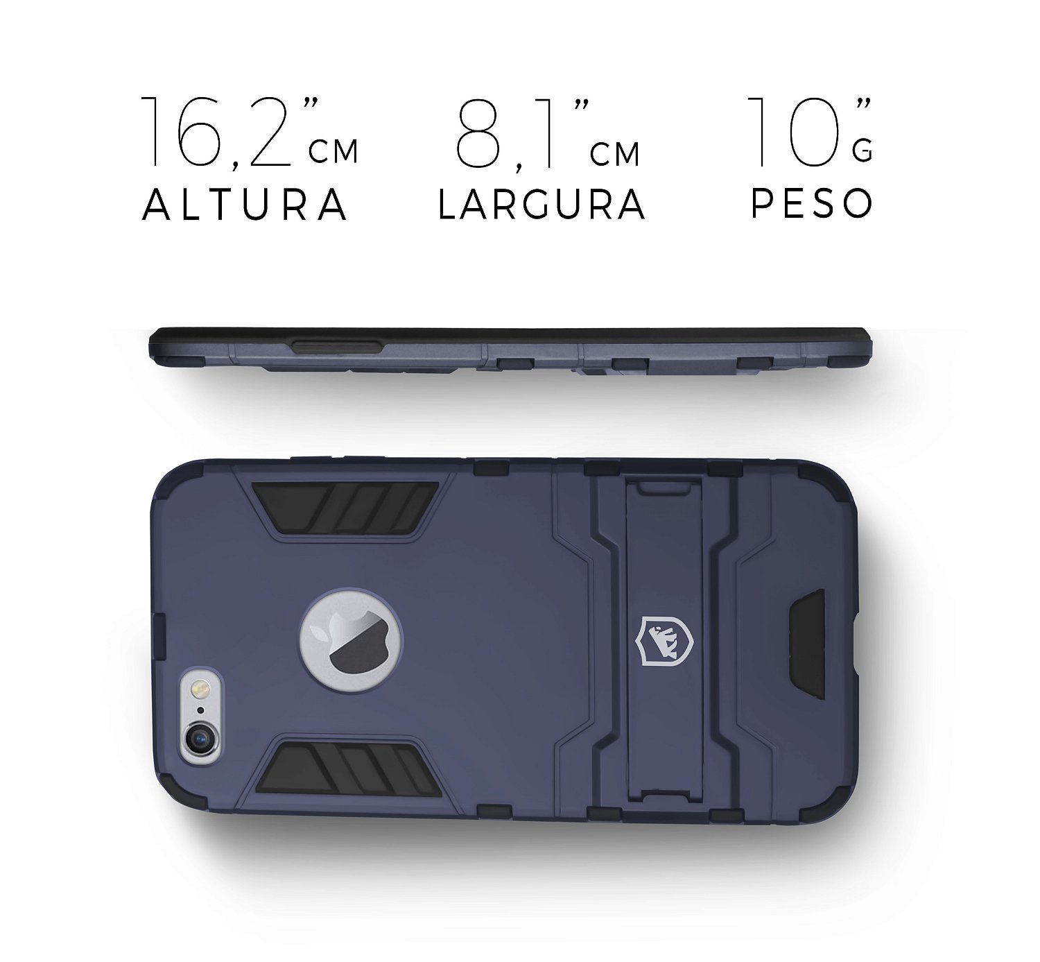 Kit Capa Armor e Película Vidro Dupla iPhone 6 Plus, 6s Plus - Gshield - foto 3