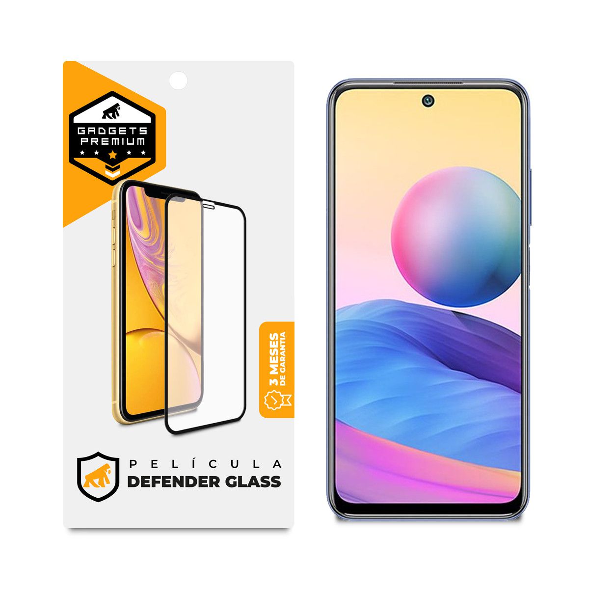 Película para Xiaomi Redmi Note 10 5G - Defender Glass Preta - Gshield