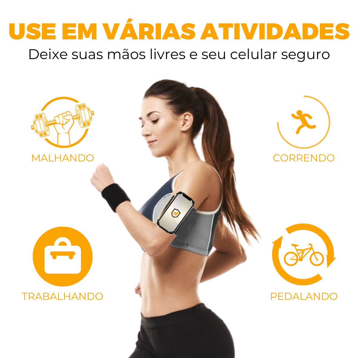 Braçadeira para Corrida porta celular Armband Atomic Universal - Gshield (para celulares de até 7.0 Polegadas) - foto 8
