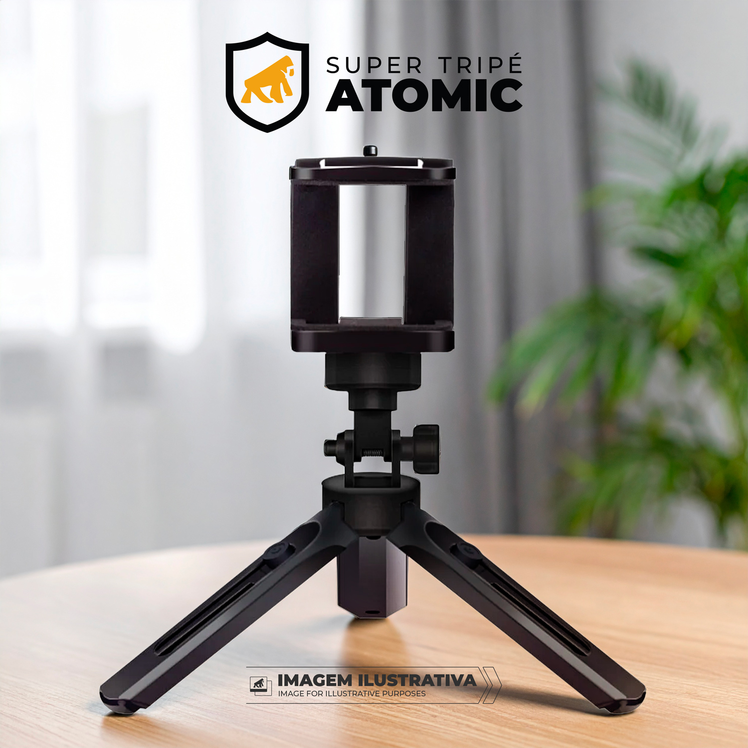 Suporte Tripé para Celular e Câmera - Ajustável, Leve e Dobrável para Mesa e Vídeos - Atomic - Gshield - foto 6