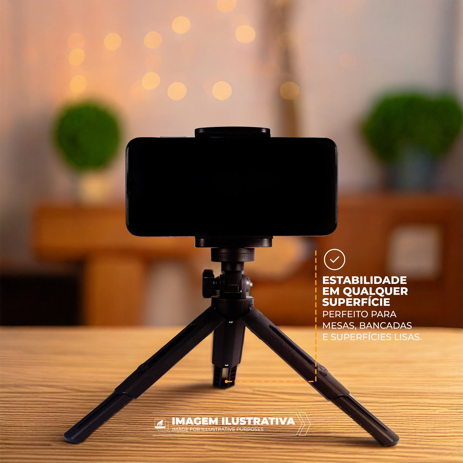 Suporte Tripé para Celular e Câmera - Ajustável, Leve e Dobrável para Mesa e Vídeos - Atomic - Gshield - foto 5