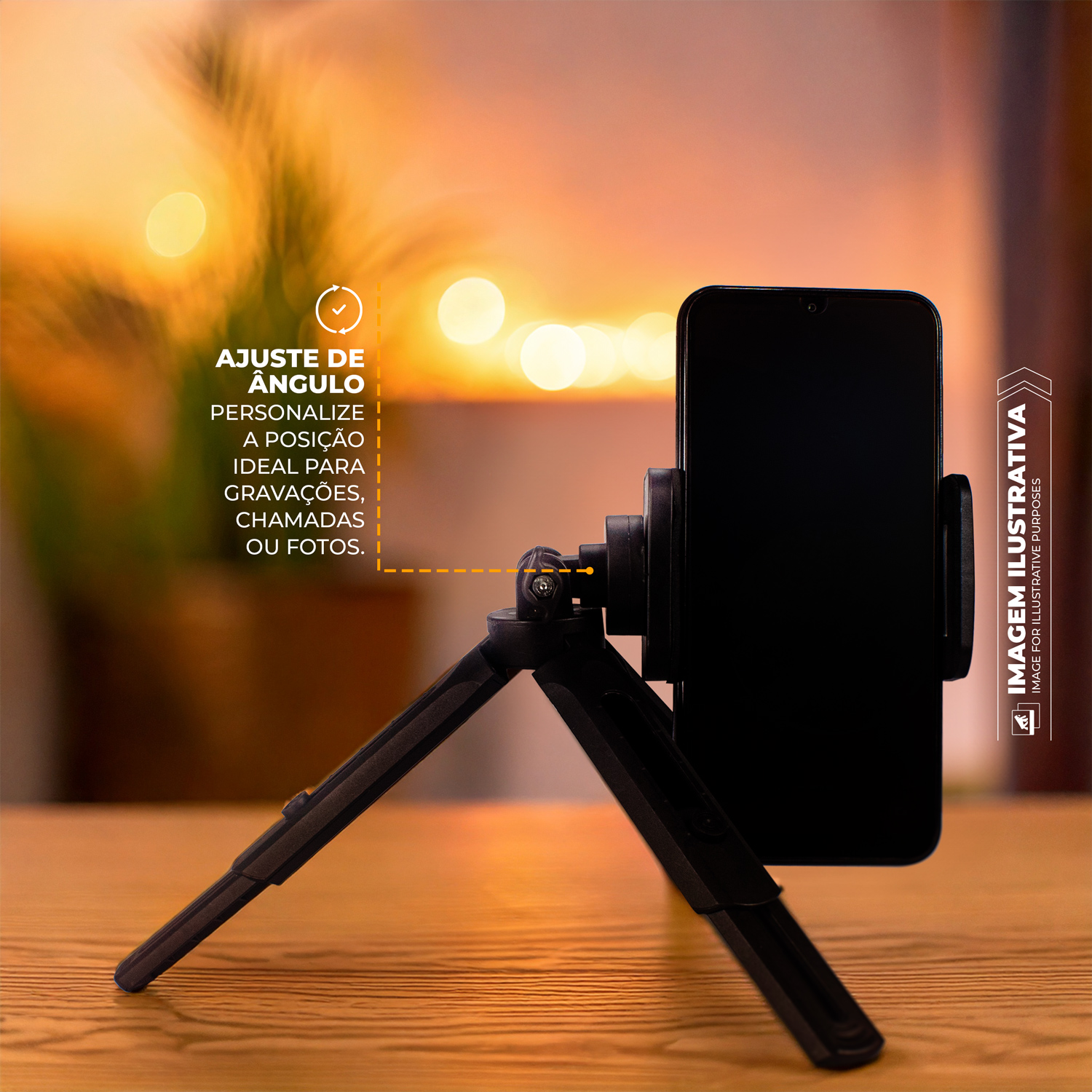 Suporte Tripé para Celular e Câmera - Ajustável, Leve e Dobrável para Mesa e Vídeos - Atomic - Gshield - foto 4