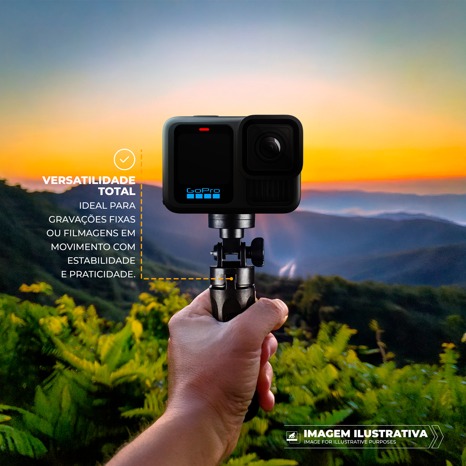 Suporte Tripé para Celular e Câmera - Ajustável, Leve e Dobrável para Mesa e Vídeos - Atomic - Gshield - foto 3