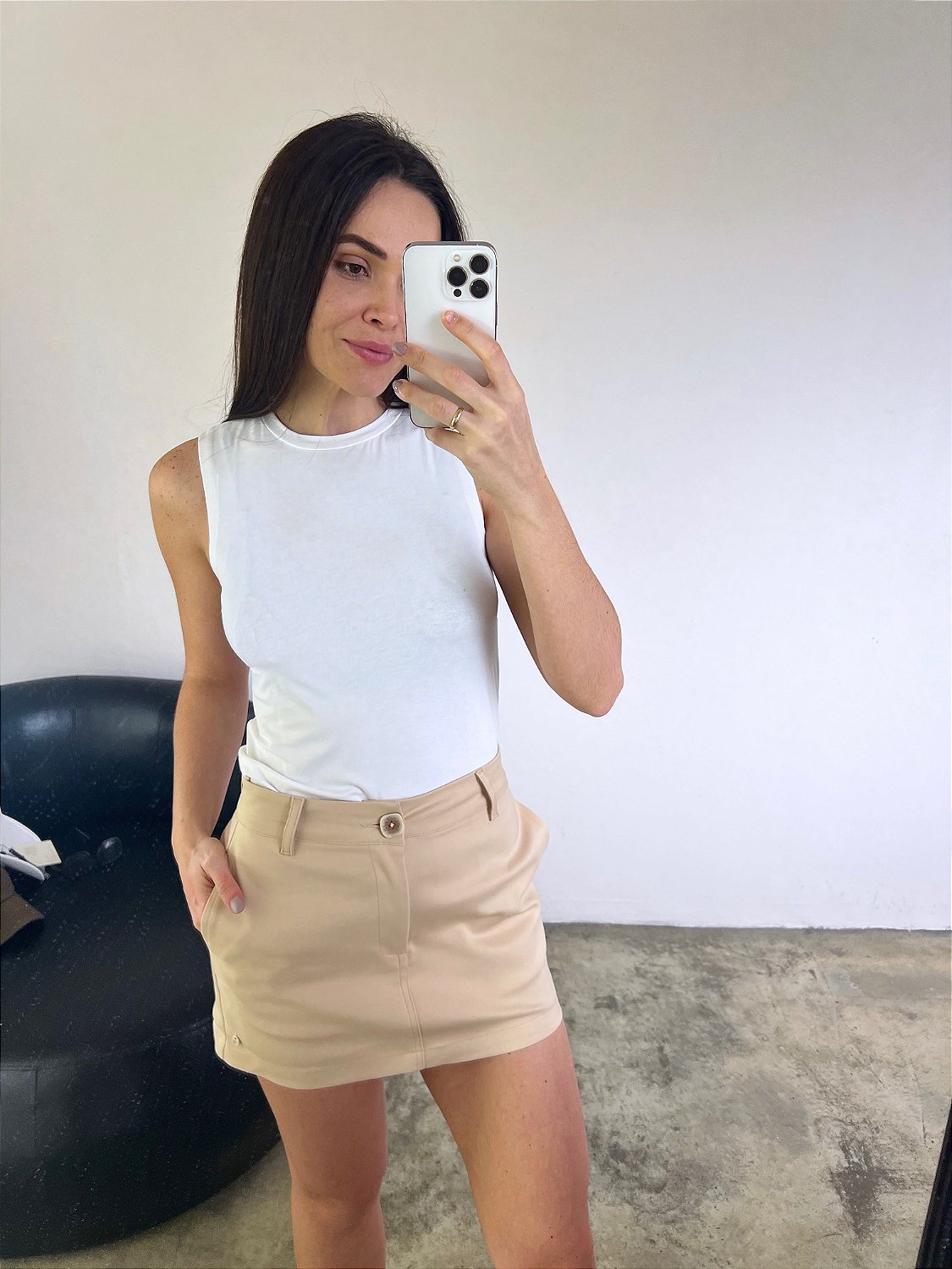 Blusa Básica Feminina Marilia Branca - Mini Moni - Mini Moni