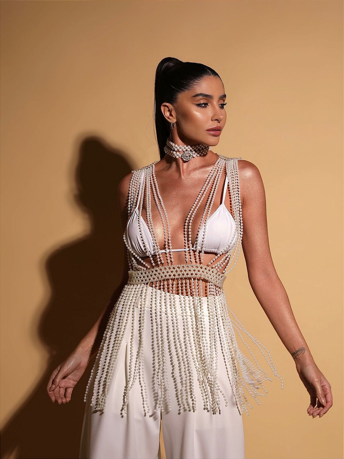 Body Chain Pearl - Regulavel - Madame Ninna - loja online de confeccções  femininas