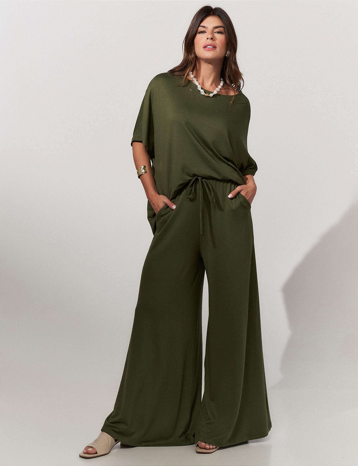 Usar Calça CalÃ§a Pantalona Para Senhoras Conjunto De Calça