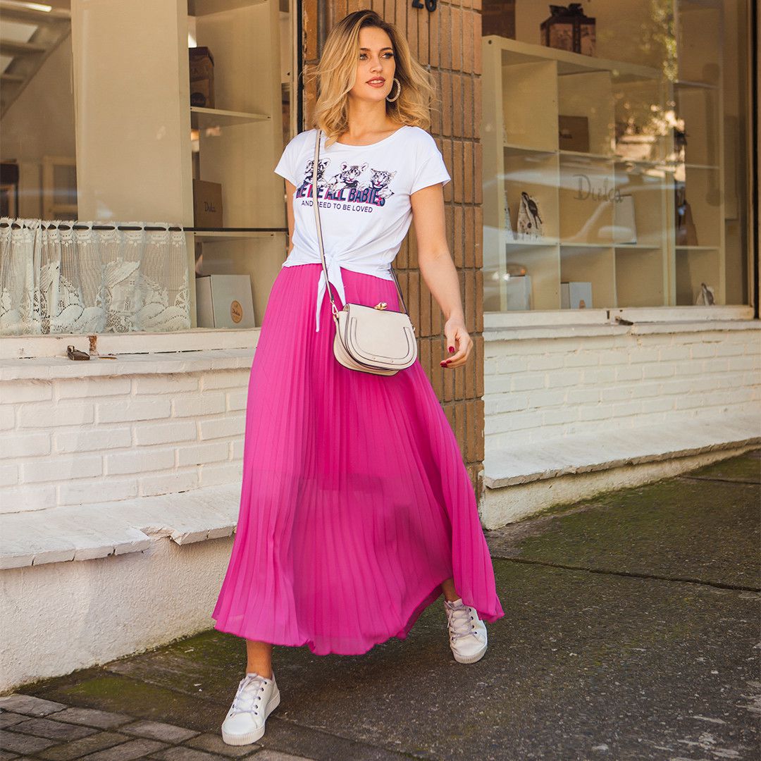 Saia plissada - Pink - Madame Ninna , loja de calças flare , boutique de  sapatos femininos Schutz , Ana Capri , Luiza Barcelos , Vicenza , Melissa