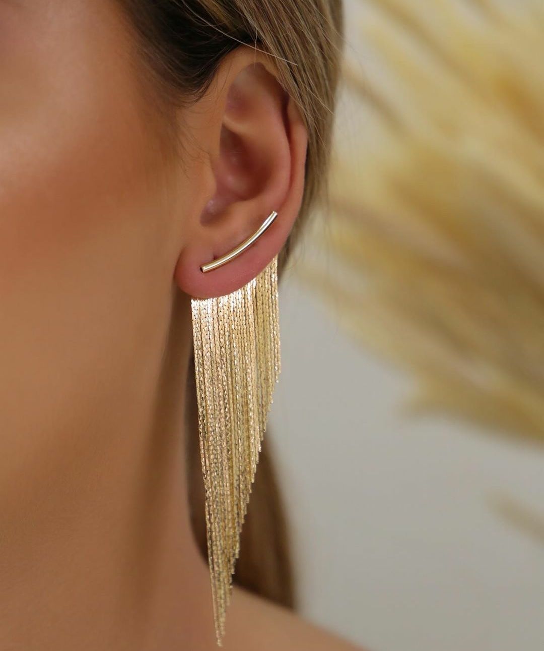 Brinco maravilhoso franja dourada semi jóia - Madame Ninna - loja online de  confeccções femininas