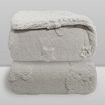 Cobertor Bebê Plush com Sherpa 0,90 x 1,10 Urso Cinza