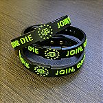 Pulseira de Silicone com Fecho em Latão Join Or Die Team Six Brasil