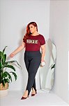 T-SHIRT PLUS SIZE VOGUE ANIMAL PRINT DTF MARSALA XG