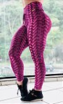 Calça legging levanta bumbum com estampa IRON rosa