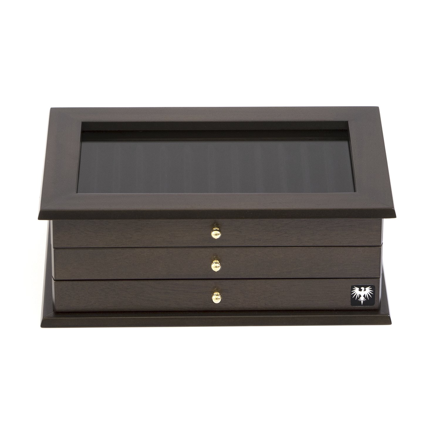 Porta Joias MDF 3 Gavetas Tabaco Preto, Total Luxo - TOTAL LUXO