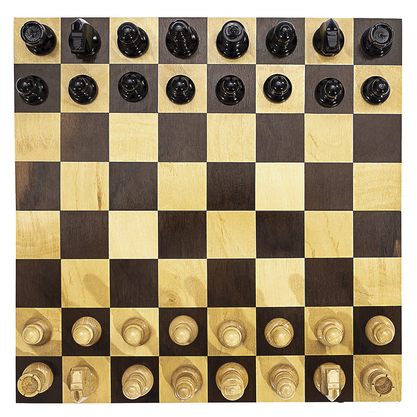 tabuleiro de xadrez de dois lados de madeira, aparência requintada