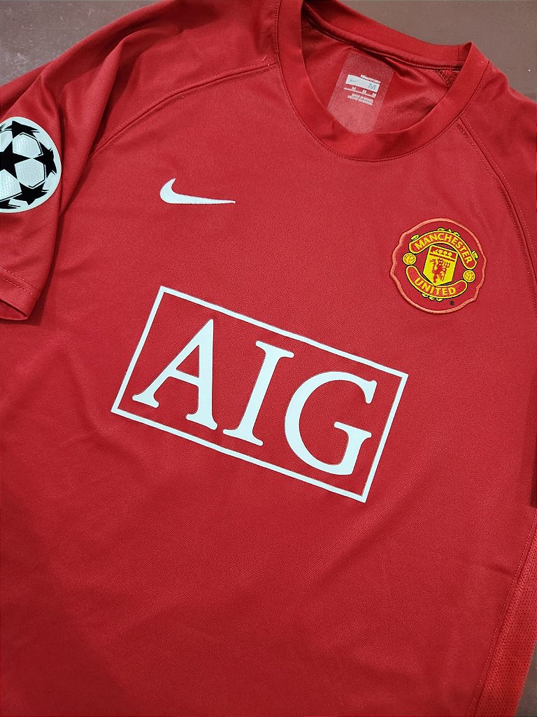 Manchester United 2007/2008 Tamanho M 77x52cm - Grafital Camisas