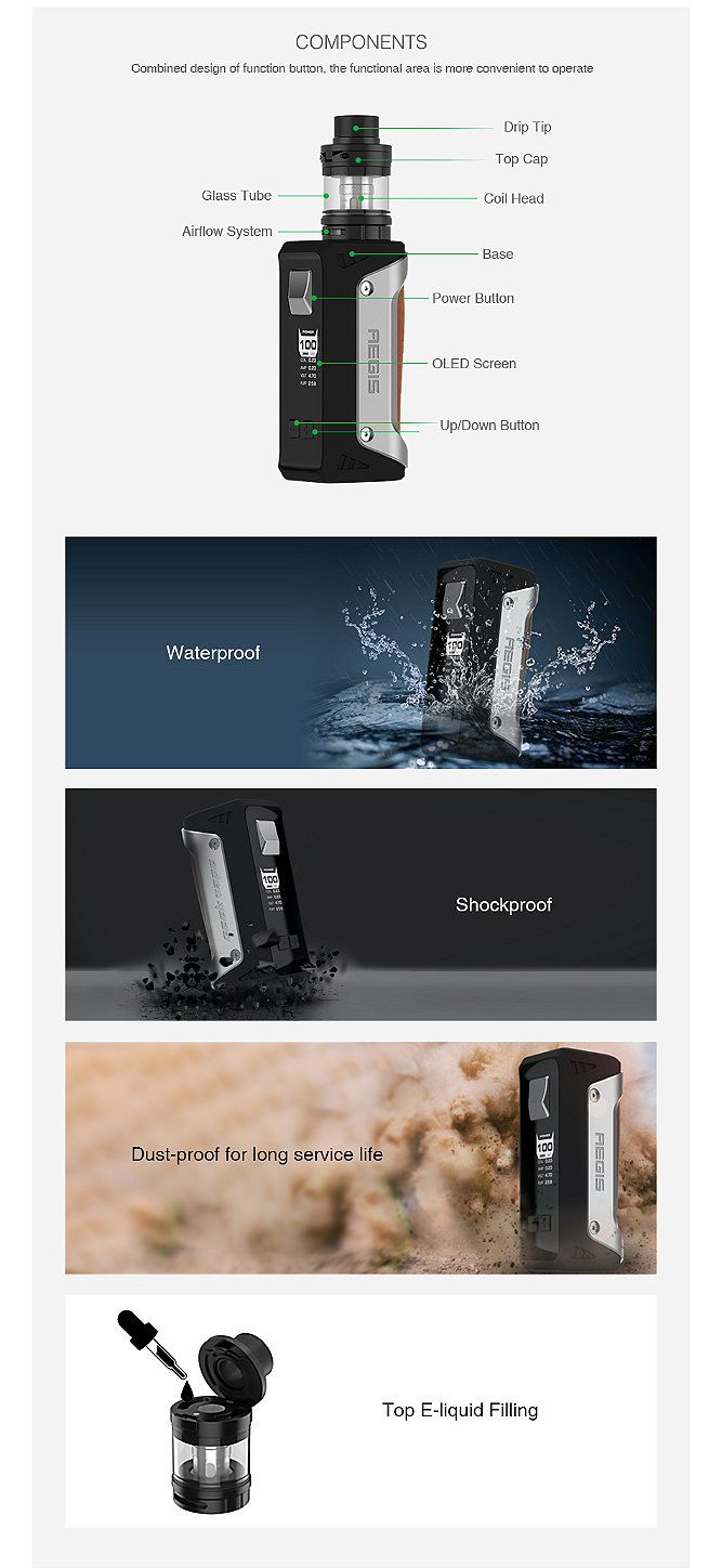 Kit Aegis 4300mAh |Atomizador Blindado (Shield) | GeekVape