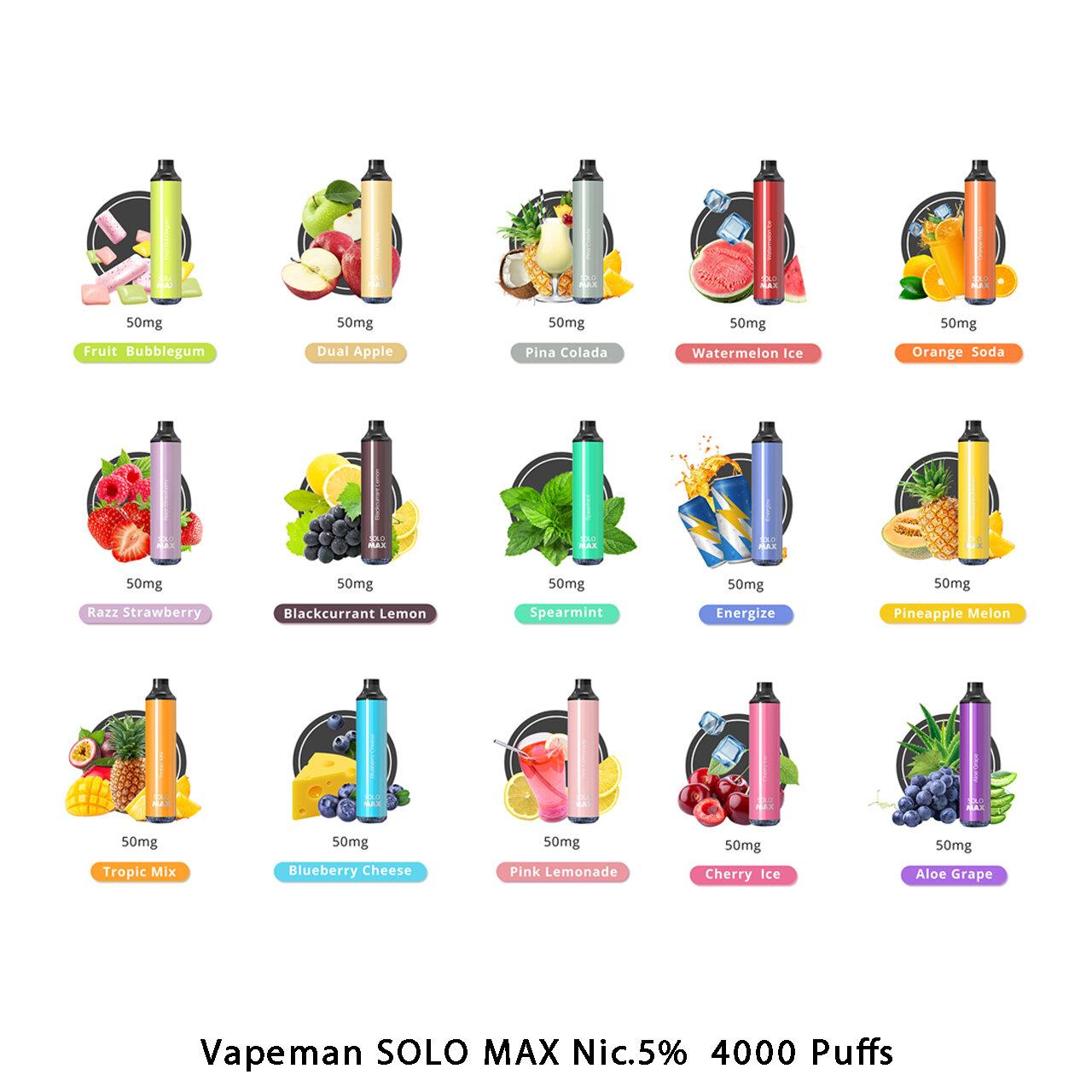 Pod Descartável Solo Max (4000 Puff) | Vapeman