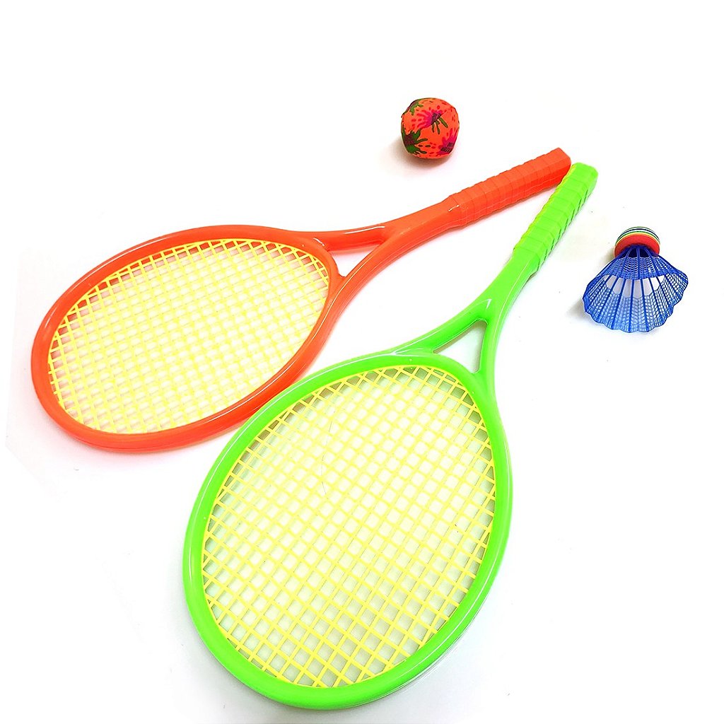 Jogo Raquetes de Tênis e Badminton com Rede e Bolinha Infantil 22