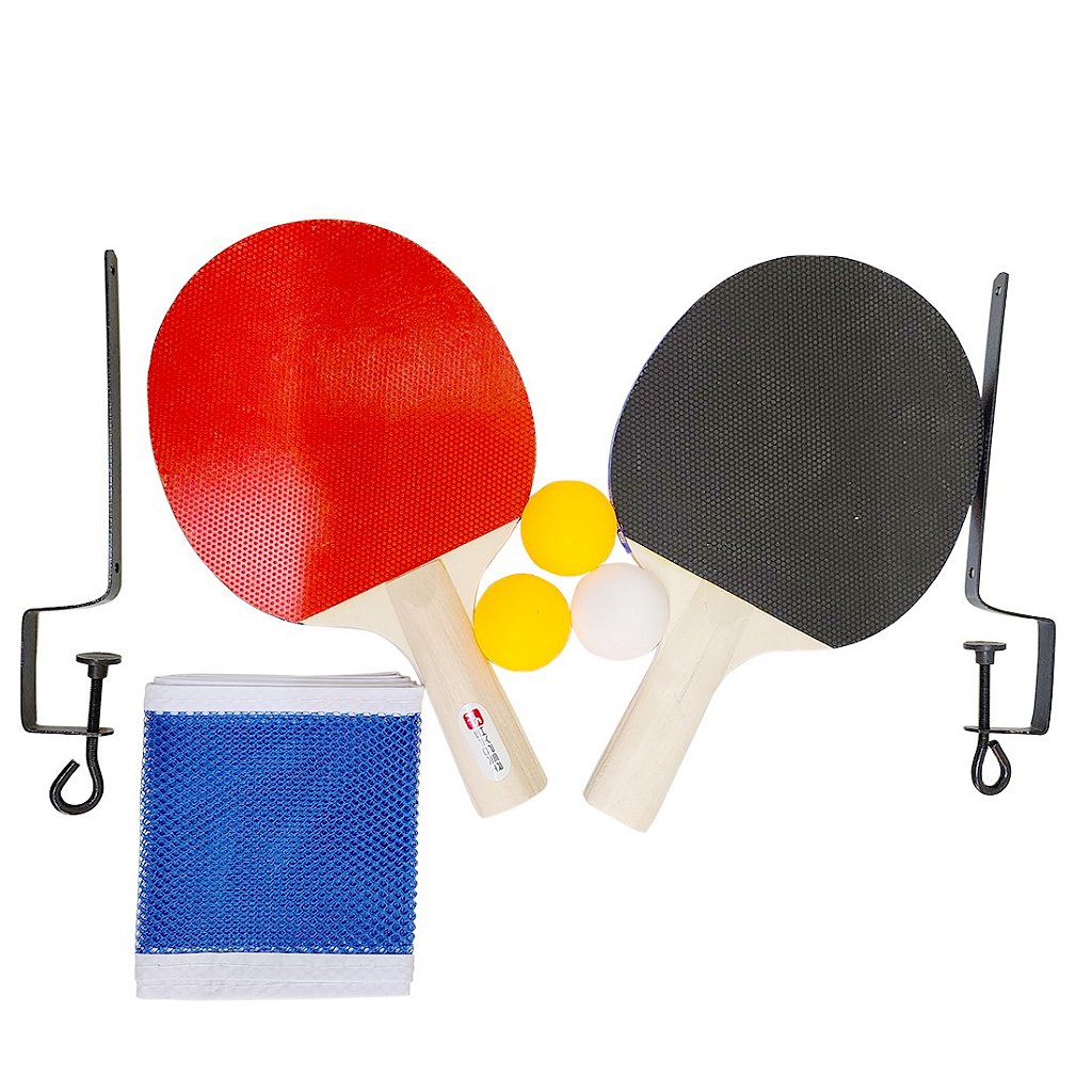 Kit Ping Pong 2 raquetes 3 bolinhas jogo de Tenis de Mesa Esporte