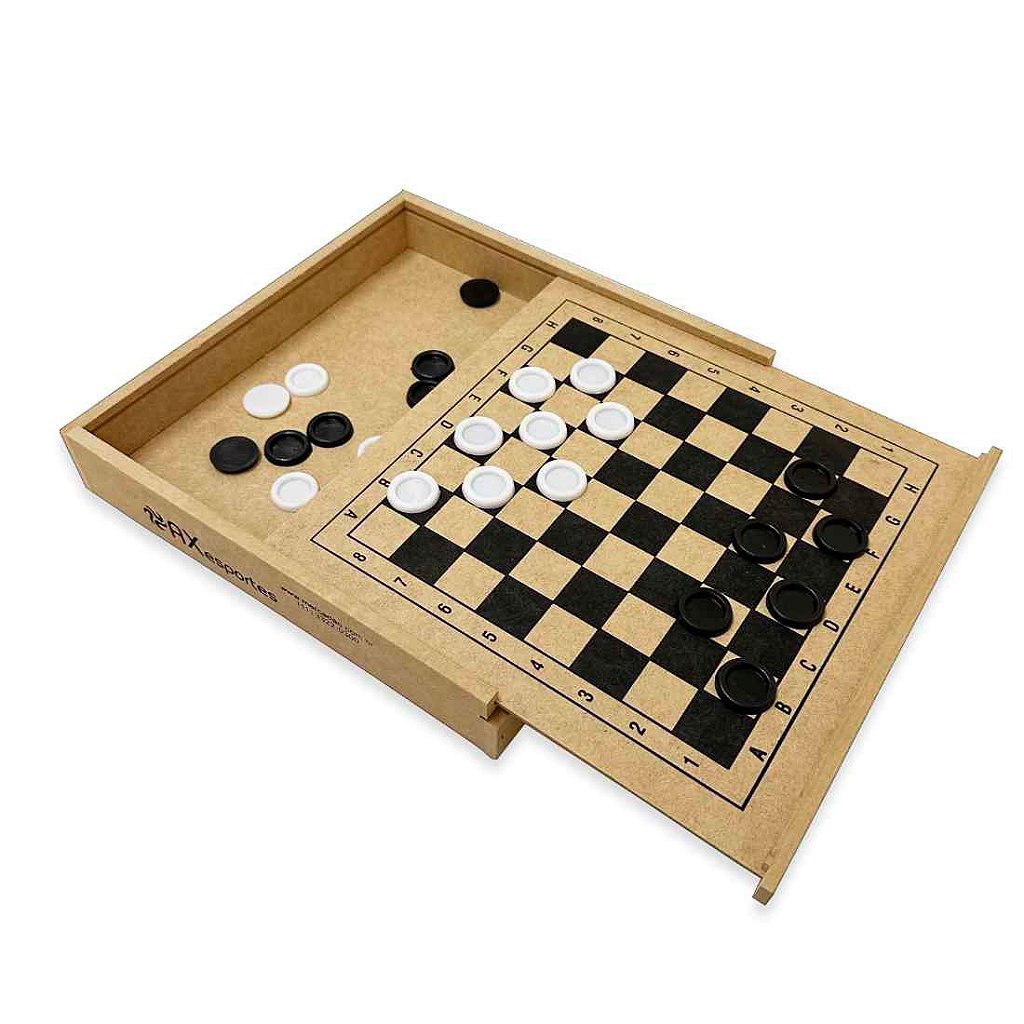 Jogo de Dama/Trilha Escolar AX Esportes 32x32cm Tabuleiro em