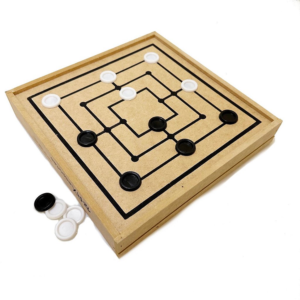 Jogo de Dama/Trilha Escolar AX Esportes 32x32cm Tabuleiro em