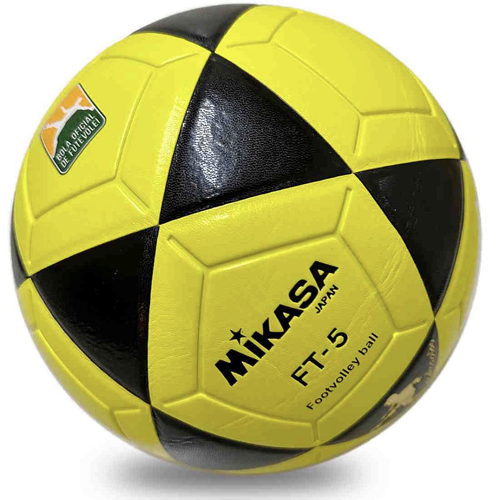 Bola De Futevolei Mikasa FT-4 Couro - Amarelo e preto em Promoção