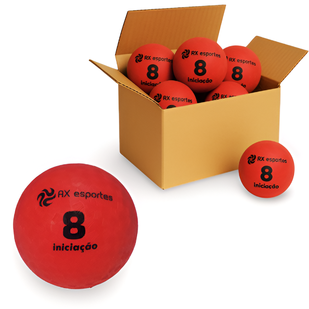 Bola Iniciação AX Nº 8 Vermelha Grip - 704 - PACK COM 10 BOLAS