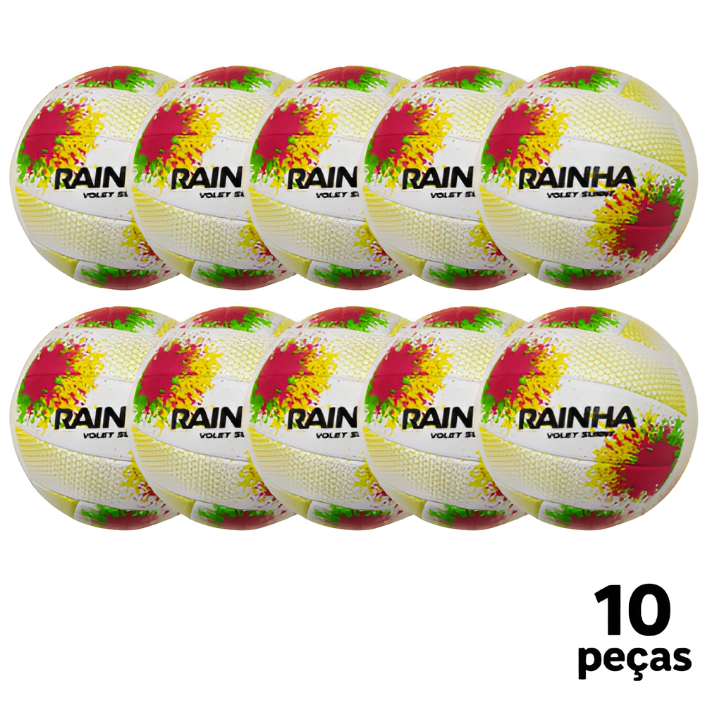Bola Vôlei Rainha Sunny Costurada Branca - PROMO - PACK COM 10