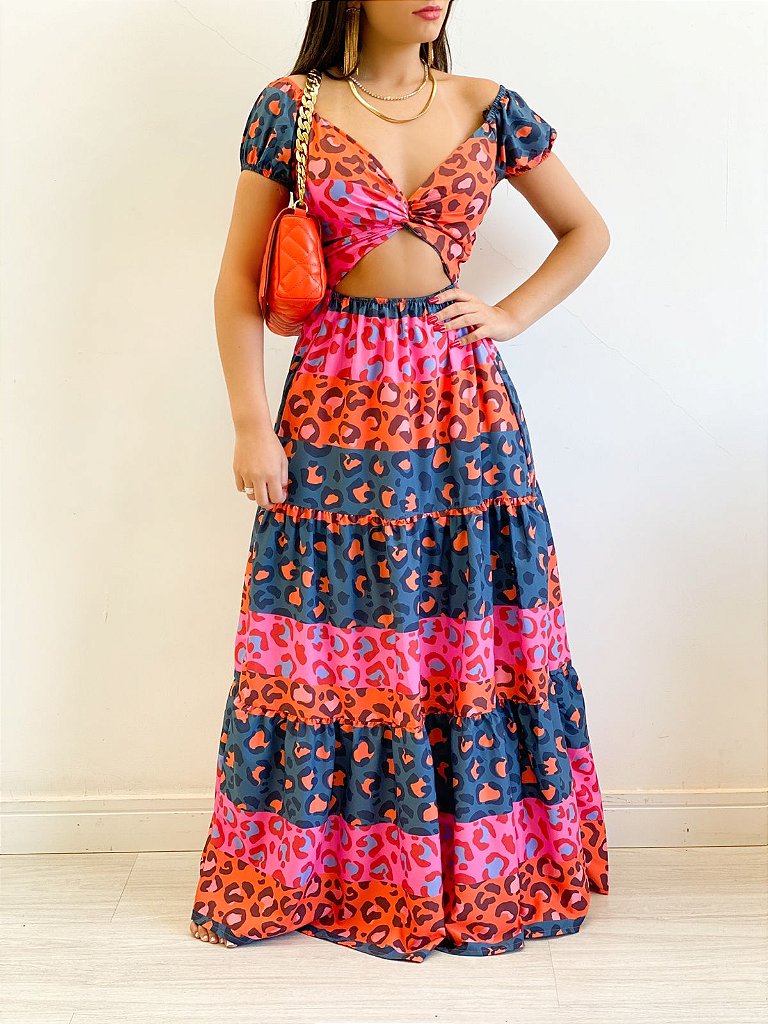 Vestido longo estampado verao cheap 2019