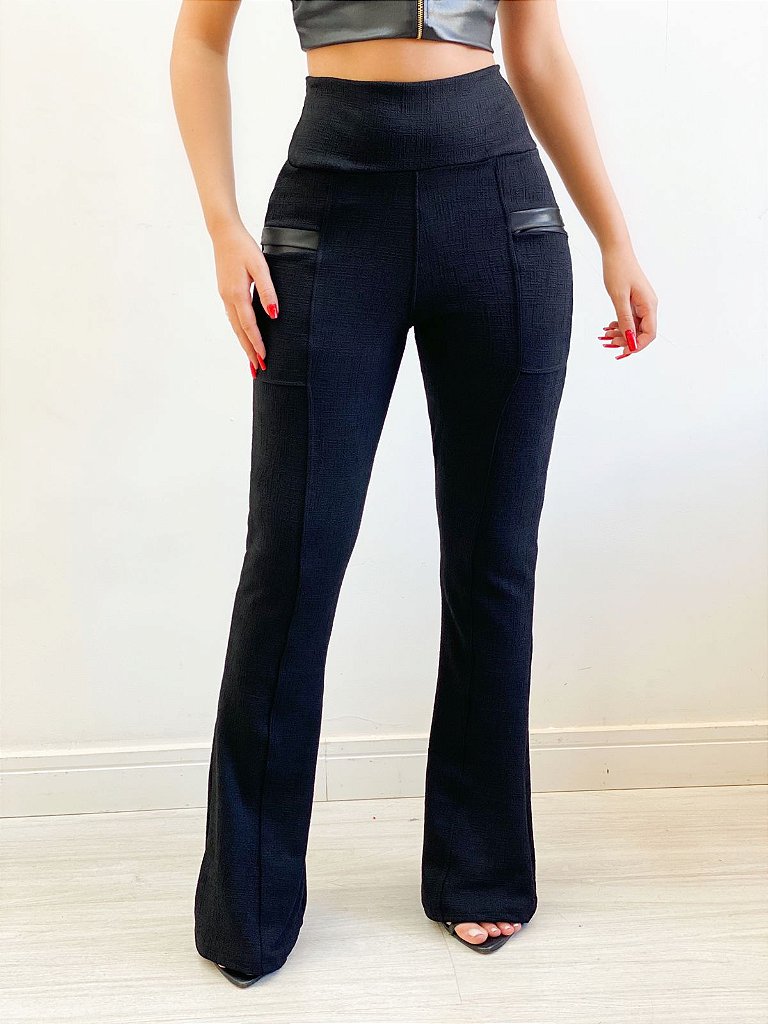 Calça flare best sale oxford